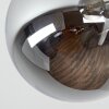 Moderne Kugelleuchte Gastor mit 7 rauchfarbenen Glasschirmen, ø 15 cm, E14
