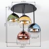 Koyoto Kugel Deckenleuchte mit mehrfarbigen Glasschirmen, 4-flammig, ø 38 cm