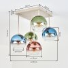Koyoto 5-flammige Deckenleuchte mit mehrfarbigen Glas-Kugelschirmen