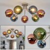 Koyoto Sputnik Deckenleuchte, 7-flammige Kugelleuchte mit bunten Glasschirmen