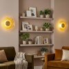 LED Wandleuchte Liriel, konzentrisch gewellter Glasschirm, 2er-Set, 3000 Kelvin warmweiß