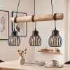 Oravi Holzstab Pendelleuchte 3-flammig mit Metallkäfig-Schirm, Länge 60 cm