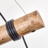 Holzstab-Hängeleuchte Gondo mit schwarzen Käfigschirmen, für den Esstisch, Kabel wickelbar