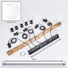 Esstisch-Pendelleuchte Koyoto, Holzbalken, höhenverstellbar durch Umwickeln der Kabel um den Stab