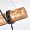 Gondo Holzstab Leuchte Pendelleuchte aus Eukalyptusholz mit Metallkäfig-Schirmen