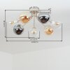 Gastor Deckenleuchte Kugel Glas 7-flammig, mehrfarbige Glasschirme E14
