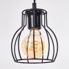 Gondo 3-flammige Holzstamm-Pendelleuchte mit Metallkäfig-Schirmen, Länge 60 cm