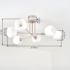 Koyoto Kugel-Deckenleuchte sandfarben, weiße Glaskugeln, 6-flammig, Ø 78 cm