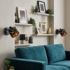 Wandspot Opatija im 2er-Set mit geometrischem Ausschnittschirm in Gold und schwenkbarem Kopf