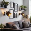 Wandspot Opatija im 2er-Set mit geometrischem Ausschnittschirm in Gold und schwenkbarem Kopf