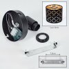 Deckenspot Tallaboa mit symmetrischem Schlitzgitter, gold-schwarzem Schirm, E14