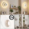 Lemik LED Wandleuchte rund flach, 2er-Set mit weißem Acrylglasschirm