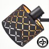 Tallaboa Wandleuchte 2er Set mit gold-schwarzem Stoff-Lampenschirm mit Muster