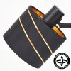 Alsen verstellbare Wandleuchte 2er-Set mit gold-schwarzem Stoff-Lampenschirm mit Muster