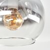 Koyoto Deckenleuchte mit Rauchglas-Kugeln, 5-flammige Glaslampe ø 45 cm