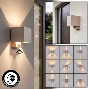 Tamarin LED Außenwandleuchte mit Bewegungsmelder IP54 sandfarben, Up-Down-Licht