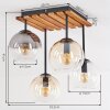 Koyoto Glaskugel-Deckenleuchte, 4-flammig, Tannenholz naturfarben, E14, ø 15 cm