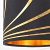 Deckenspot Alsen mit gold-schwarzer Streifenoptik an Stoffschirmen, dreh- & schwenkbar