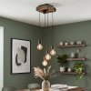 Avestruz Cluster Pendelleuchte aus dunklem Holz und Metall, 4-flammig, Länge 20 cm