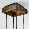 Avestruz Cluster Pendelleuchte aus dunklem Holz und Metall, 4-flammig, Länge 20 cm