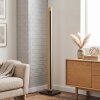 Inzino LED Stehlampe dimmbar per Fußschalter, Holzoptik, eckig, 123,5 cm