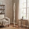 Velix geschwungene LED Stehlampe, silberfarben, 143 cm, mit Fußschalter