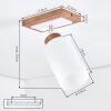 Alvorn Deckenspot Holz-Metall mit weißem Glasschirm, dreh- und schwenkbar