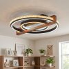 Selani LED Deckenleuchte mit Fernbedienung, Ringlampe aus Holz und Metall
