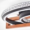 Selani LED Deckenleuchte mit Fernbedienung, Ringlampe aus Holz und Metall