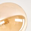 Kugelleuchte Chehalis, 12 Glasschirme in Cluster-Anordnung, Bernstein und Rauch, ø 12 cm