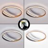 LED Deckenleuchte Calista mit Goldring, Lichtband, CCT-Lichtfarbe 3000 Kelvin warmweiß