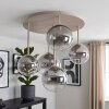 Chehalis Rauchglas Deckenleuchte mit Glaskugeln, G9, 5-flammig im Retro-Stil