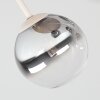 Chehalis Rauchglas Deckenleuchte mit Glaskugeln, G9, 5-flammig im Retro-Stil