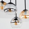 Kugelleuchte Koyoto mit 4 Glasschirmen in Cluster-Anordnung, in Bernstein, Klar und Rauch