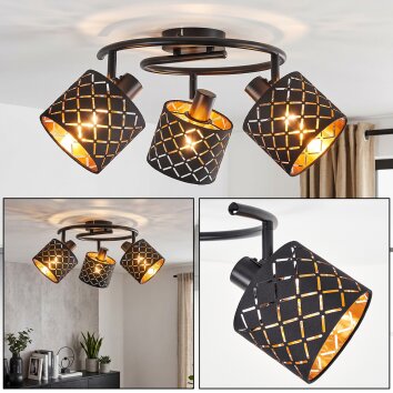 Tallaboa Deckenleuchte 3-flammig mit verstellbaren Spots und Gitteroptik