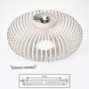 Moderne Käfig-Deckenleuchte Oravi mit runder Metallstrebenstruktur in Sandfarben
