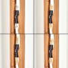 Naturfarbene Boho-Holz-Stele-Stehleuchte Sernadelo mit wellenförmigem Ausschnitt