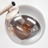Moderne Kugel-Wandleuchte Gastor im 2er-Set mit 3 rauchfarbenen Glasschirmen