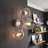 Moderne Kugel-Wandleuchte Koyoto mit 3 klaren Glasschirmen und E14-Fassungen