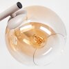 Moderne Kugel-Wandleuchte Koyoto im 2er-Set mit drei Glasschirmen in Bernstein