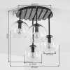 Runde Boho-Cluster-Deckenleuchte Koyoto mit 4 bunten Glasschirmen, E14