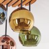 Runde Boho-Cluster-Deckenleuchte Koyoto mit 4 bunten Glasschirmen, E14