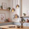Hängeleuchte Gastor, höhenverstellbar bei Montage, 3 Rauchglas- und Klarglasschirme