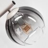 Moderne Kugel-Wandleuchte Koyoto mit drei Rauchglas-Schirmen in Rauch und Klar
