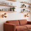 Runde moderne Wandleuchte Gastor im 2er-Set mit E14-Fassung aus Metall in Sandfarben