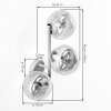 Kugel-Wandleuchte Gastor mit vertikalem Dreier-Cluster aus bernsteinfarbenem Glas