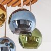 Kugel-Deckenleuchte Koyoto mit 4 Schirmen in Blau, Grün und Gold, Cluster-Anordnung