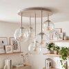 Moderne Cluster-Deckenleuchte Ripoll mit 5 klaren Glasschirmen, ø 15 cm, E14