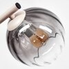 Moderne Wandleuchte Koyoto mit drei rauchfarbenen und klaren Glasschirmen, E14-Fassung