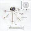 Moderne Kugel-Deckenleuchte Koyoto in Sandfarben mit 7 klaren Riffelglasschirmen als Cluster